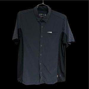 Smartwool active button down,Merino sides, poly-front & back, reflective hits